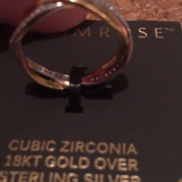 Ring Cubic Zirconia 18k Gold over Sterling Silver - Picture 3 of 4